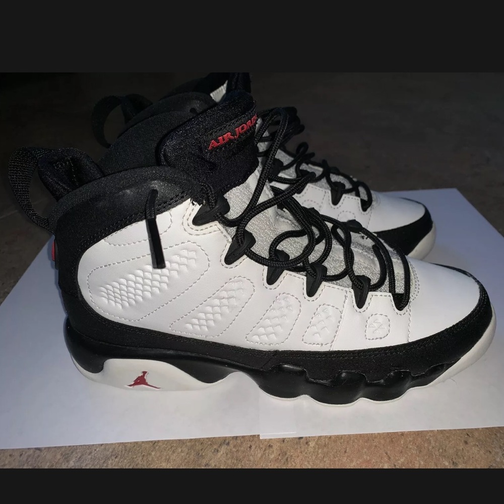 Message if interested Jordan 9 retro OG Space Jam 2016 white red black size 5 gs
